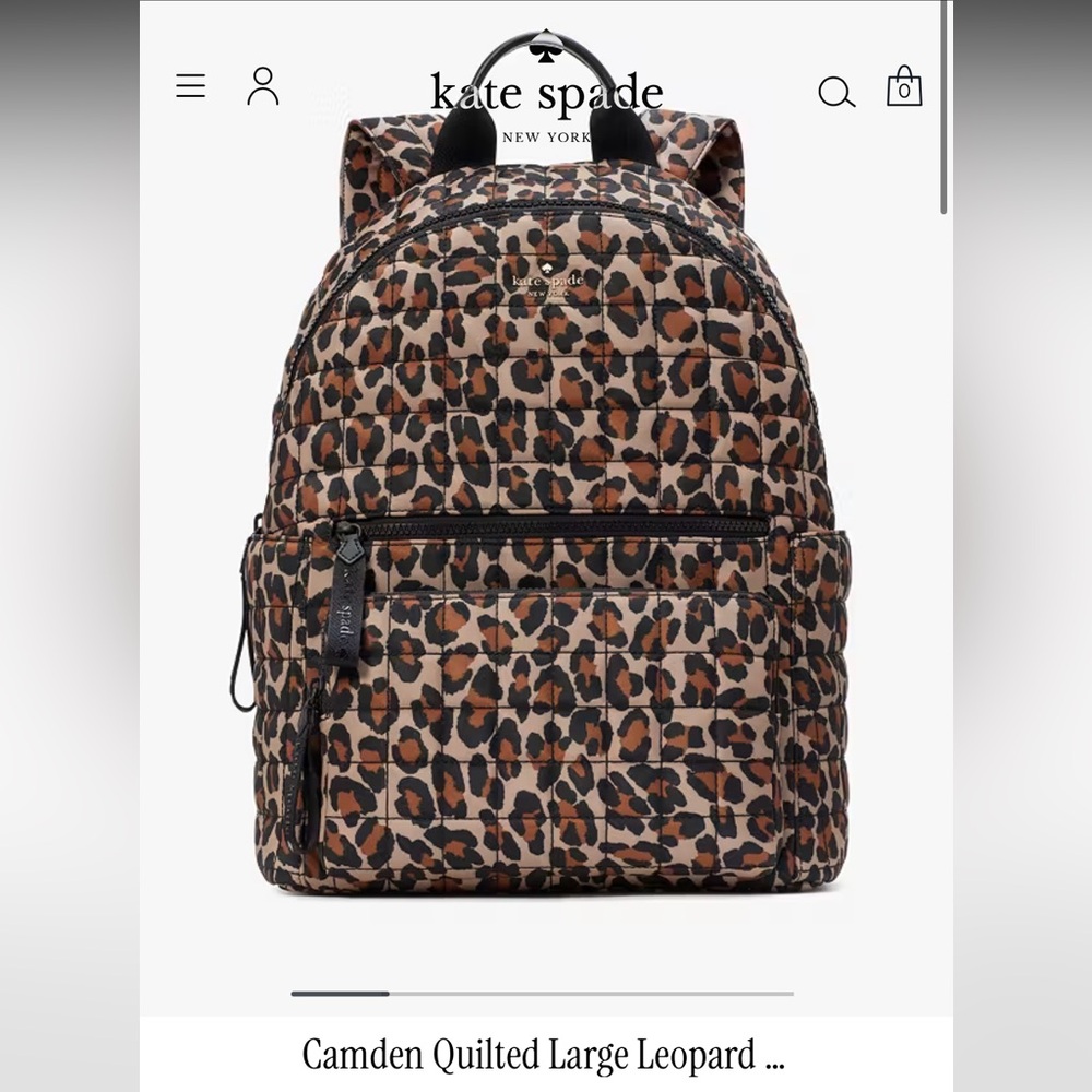 Kate Spade Camden Quilted Large Leopard Backpack